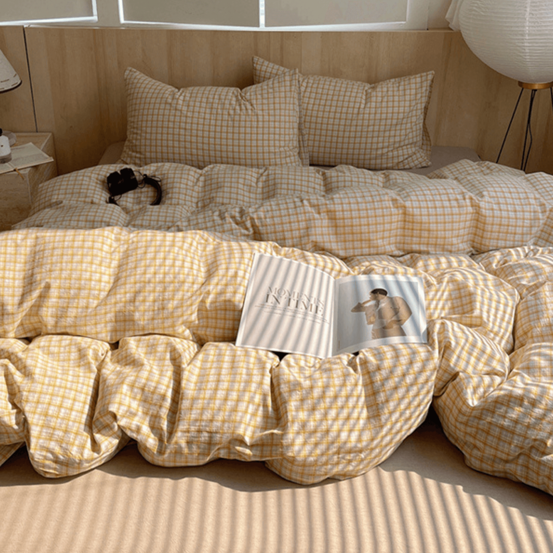 Duvet Xadrez de Algodão - Limoncello