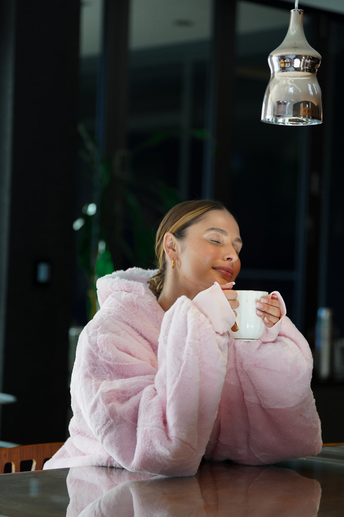 Moletom Oversized Com Capuz Blush