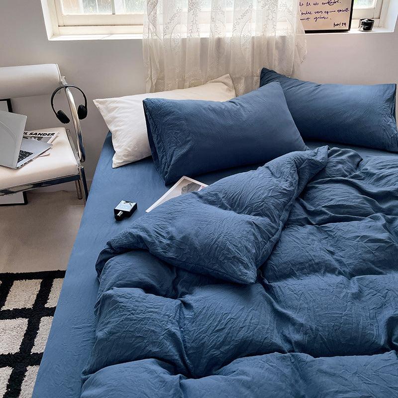 Jogo de Duvet Solid Washed - Navy
