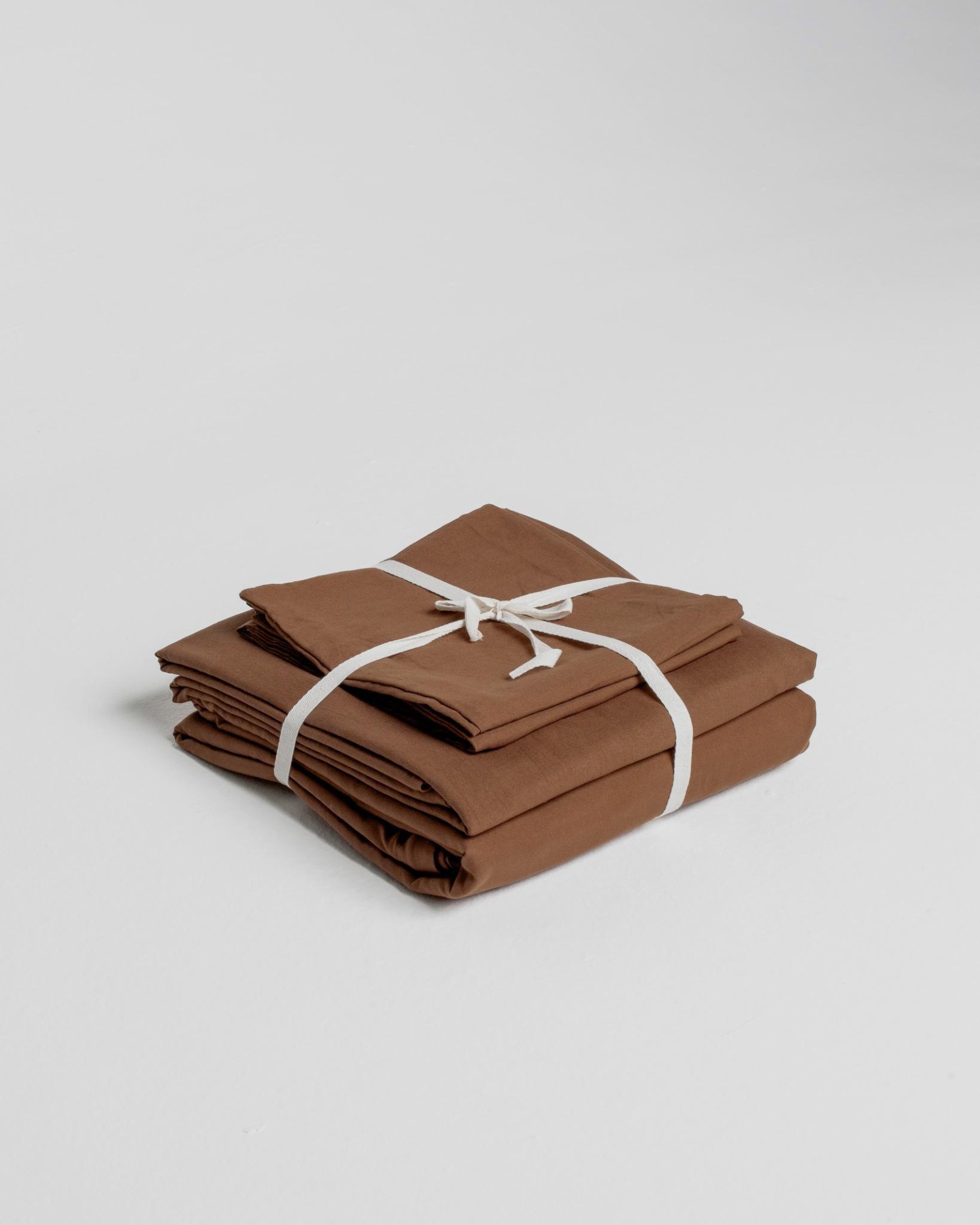 Jogo de Duvet Solid Washed - Marrom