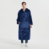 Moletom Oversized Com Capuz Azul Escuro
