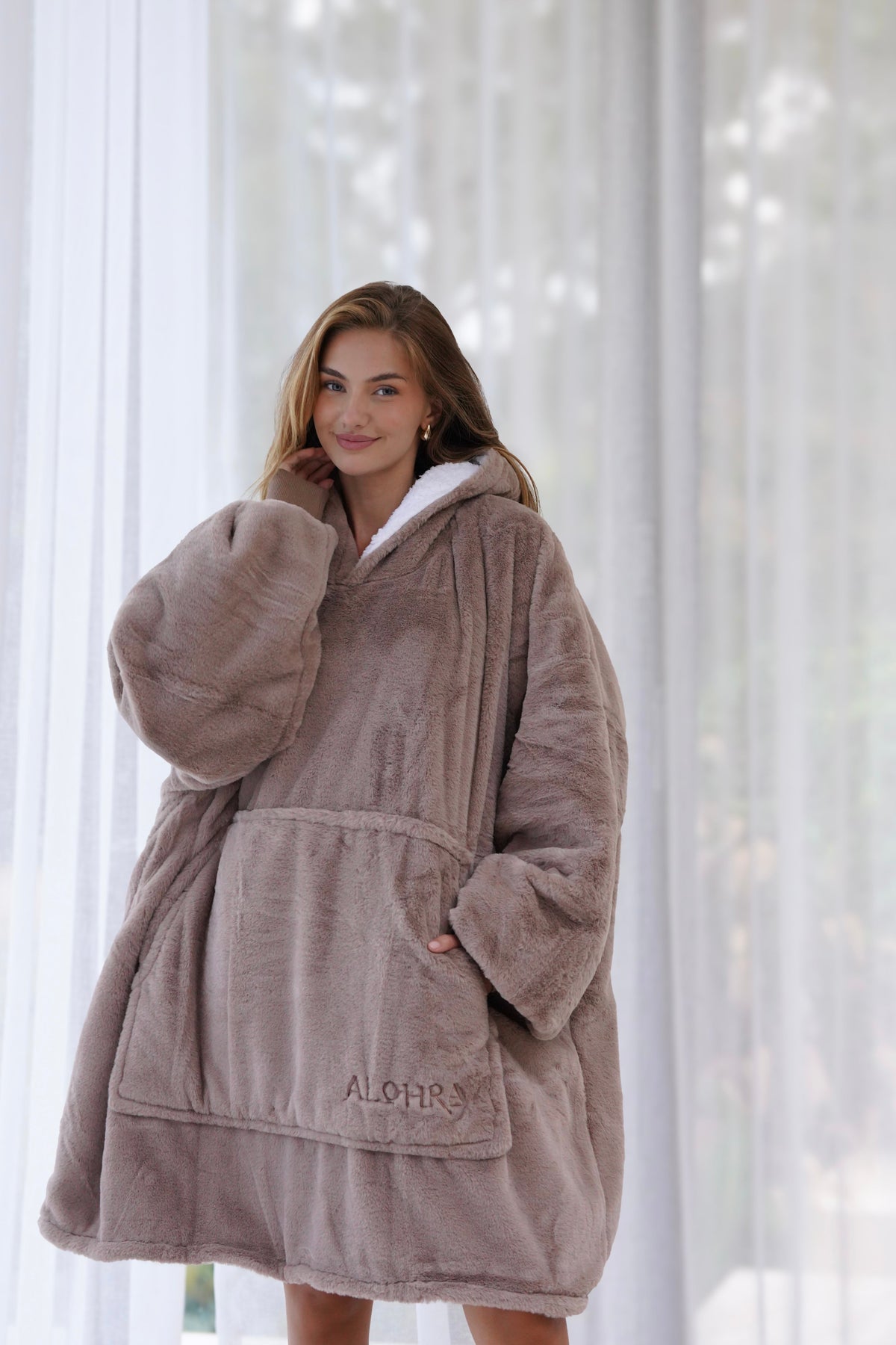 Moletom Oversized Com Capuz Mocha