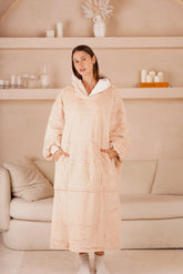 Moletom Oversized Com Capuz Long Buttercream