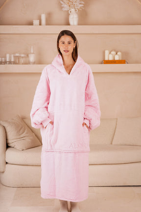 Moletom Oversized Com Capuz Long Blush