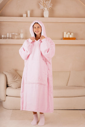 Moletom Oversized Com Capuz Long Blush