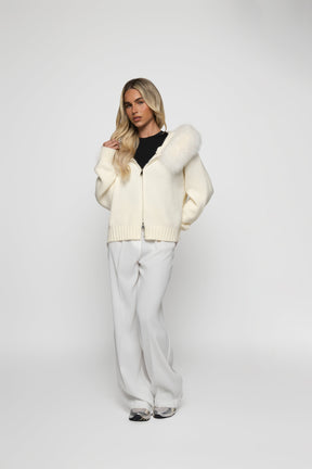Cardigan Aveludado - Branco
