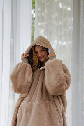 Moletom Oversized Com Capuz Almond