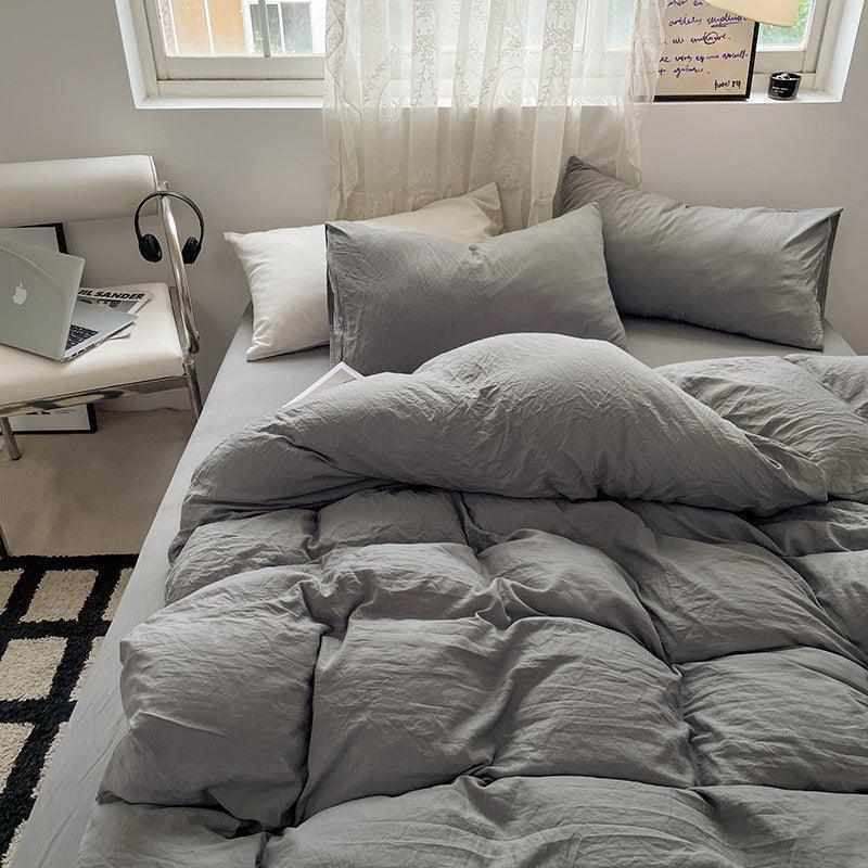 Jogo de Duvet Solid Washed - Smoke