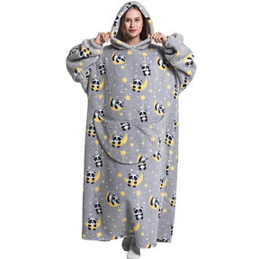 Moletom Oversized Com Capuz Panda Na Lua