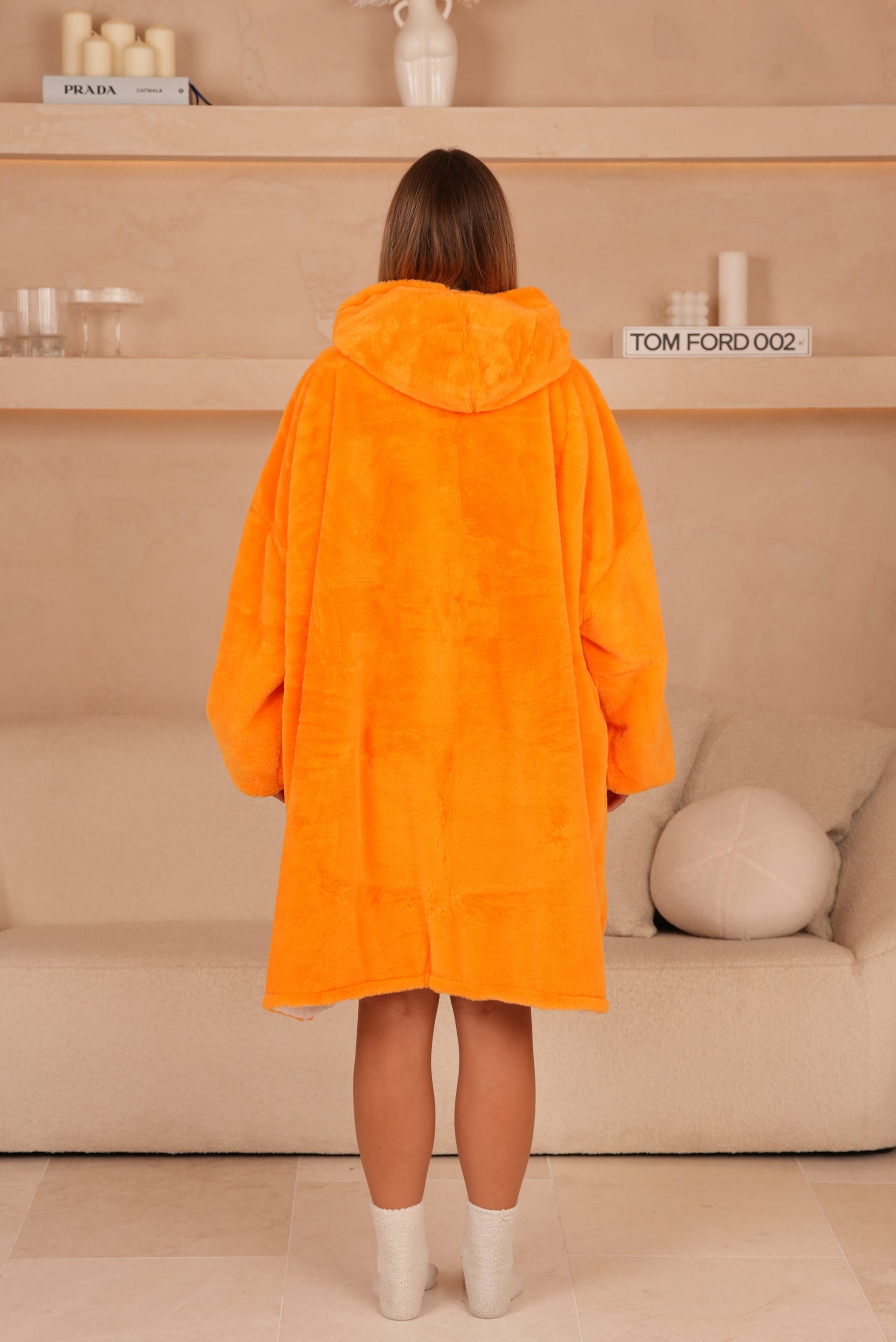 Moletom Oversized Com Capuz Papaya