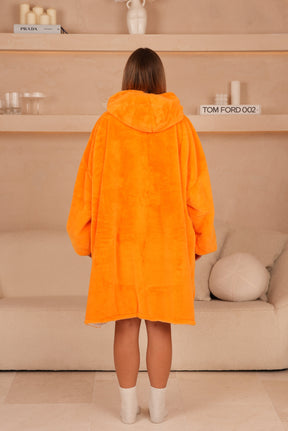 Moletom Oversized Com Capuz Papaya