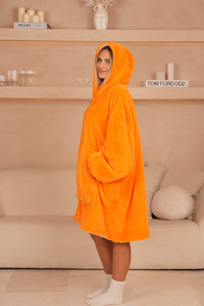 Moletom Oversized Com Capuz Papaya