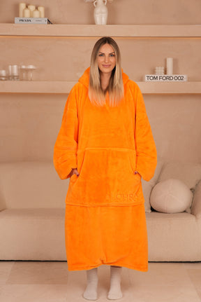 Moletom Oversized Com Capuz Long Papaya