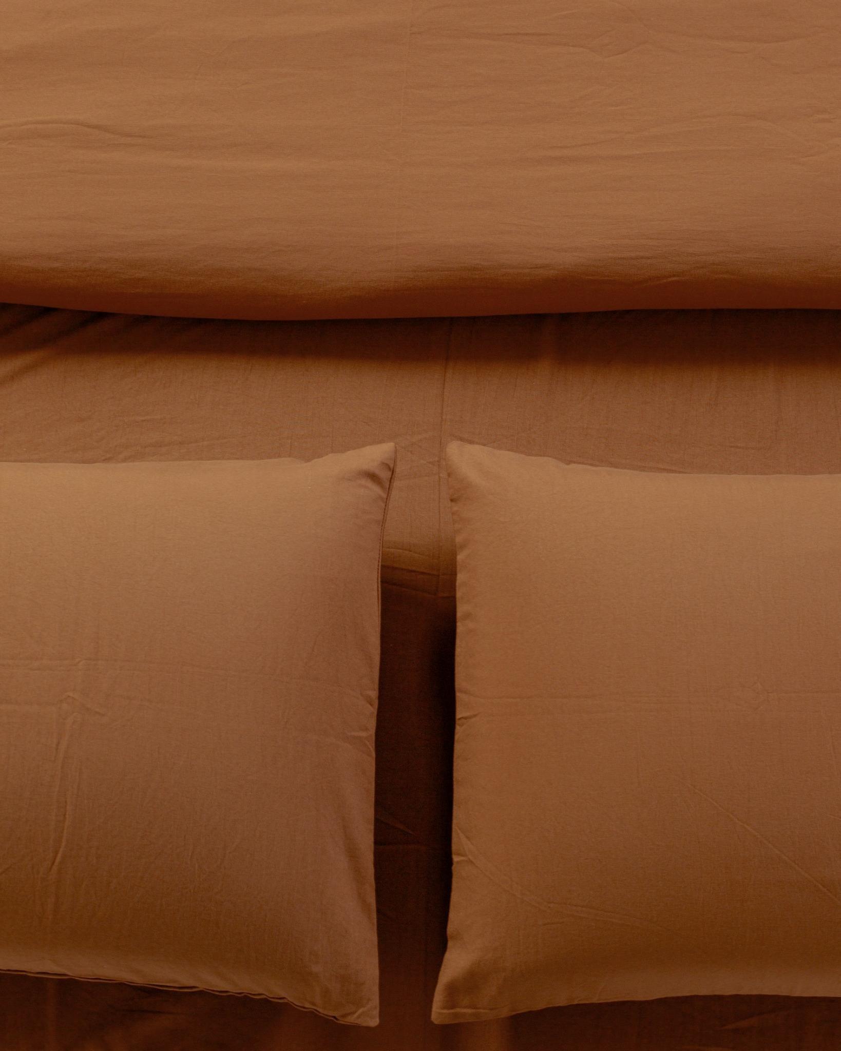 Jogo de Duvet Solid Washed - Marrom