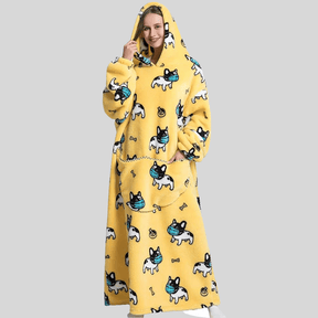 Moletom Oversized Com Capuz Cachorrinho de Mascara