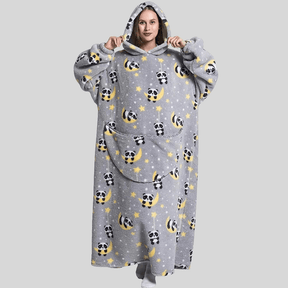Moletom Oversized Com Capuz Panda Na Lua