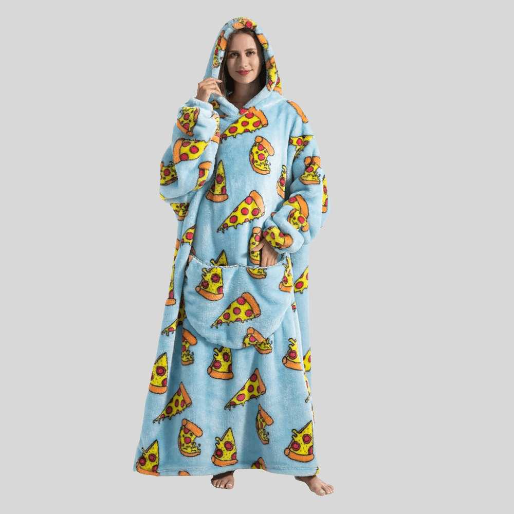 Moletom Oversized Com Capuz Pizza