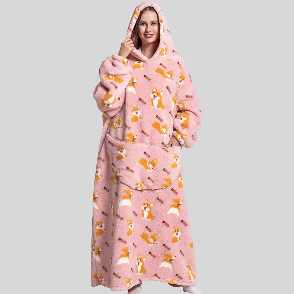 Moletom Oversized Com Capuz Corgi